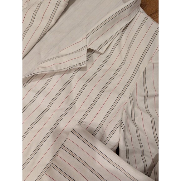 Vintage Carriage Court Pin Stripe White Blue Red Blazer with Shoulder Pads S17 - Picture 6 of 8